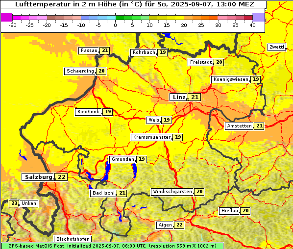 Temperatur, 7. 9. 2025