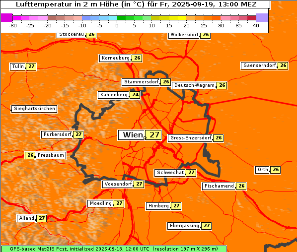 Temperatur, 19. 9. 2025