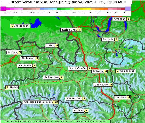 Temperatur, 29. 11. 2025