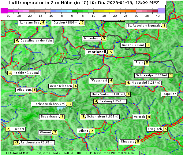 Temperatur, 15. 1. 2026