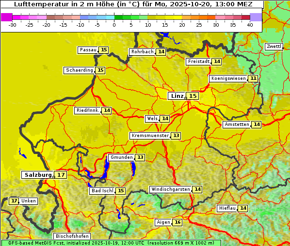 Temperatur, 20. 10. 2025