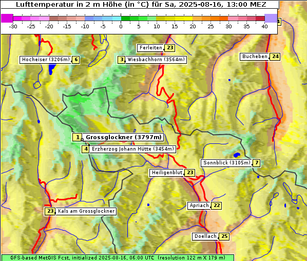 Temperatur, 16. 8. 2025