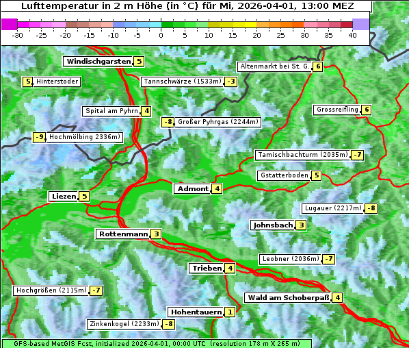 Temperatur, 1. 4. 2026