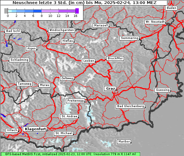 Neuschnee, 24. 2. 2025