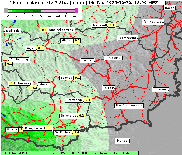 Niederschlag, 30. 10. 2025