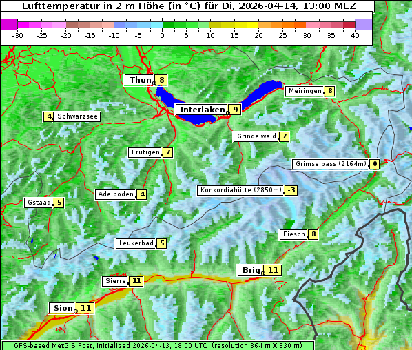 Temperatur, 14. 4. 2026
