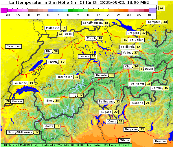 Temperatur, 2. 9. 2025