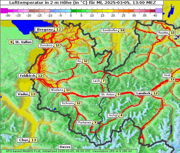 Temperatur, 5. 3. 2025