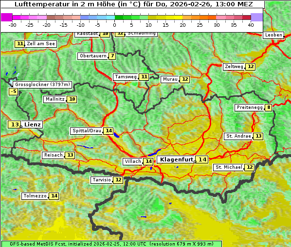 Temperatur, 26. 2. 2026