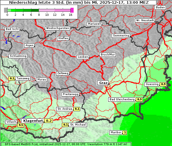 Niederschlag, 17. 12. 2025