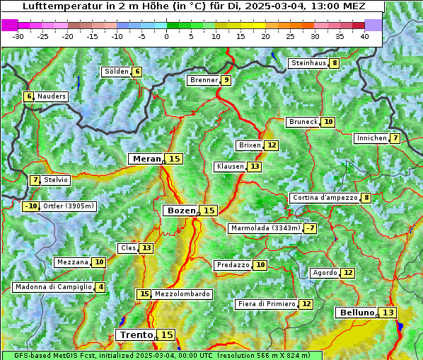 Temperatur, 4. 3. 2025