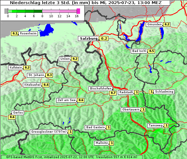 Niederschlag, 23. 7. 2025