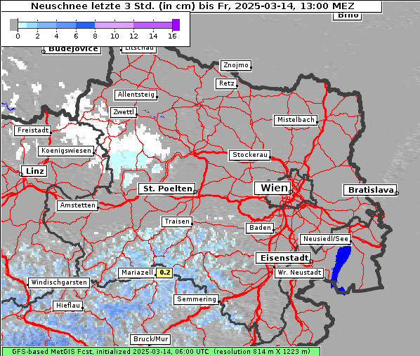 Neuschnee, 14. 3. 2025