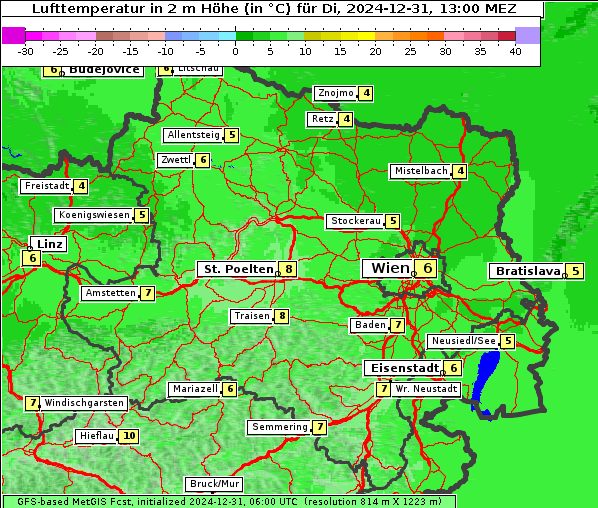 Temperatur, 31. 12. 2024