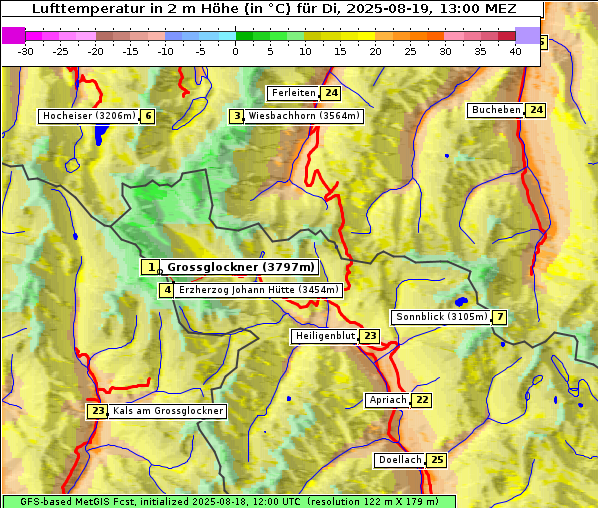 Temperatur, 19. 8. 2025