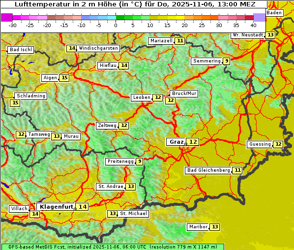 Temperatur, 6. 11. 2025