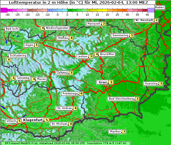 Temperatur, 4. 2. 2026