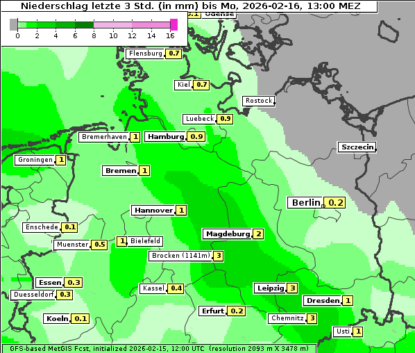 Niederschlag, 16. 2. 2026