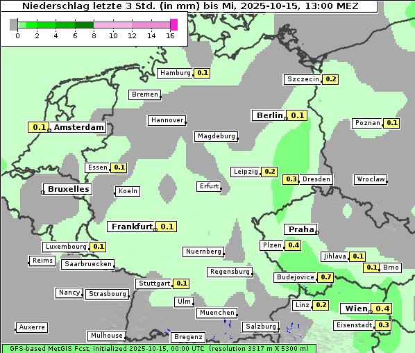 Niederschlag, 15. 10. 2025
