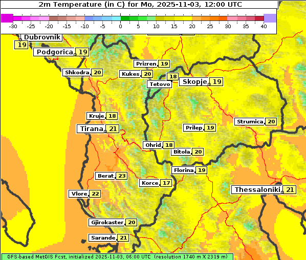 Temperatur, 3. 11. 2025