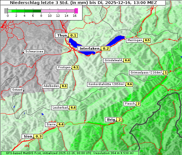 Niederschlag, 16. 12. 2025