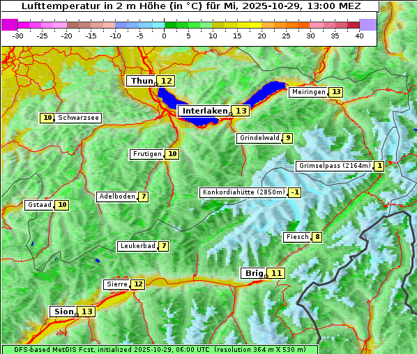 Temperatur, 29. 10. 2025