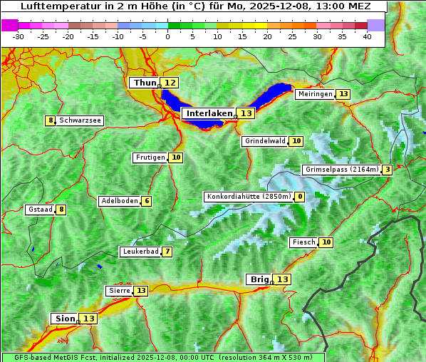 Temperatur, 8. 12. 2025