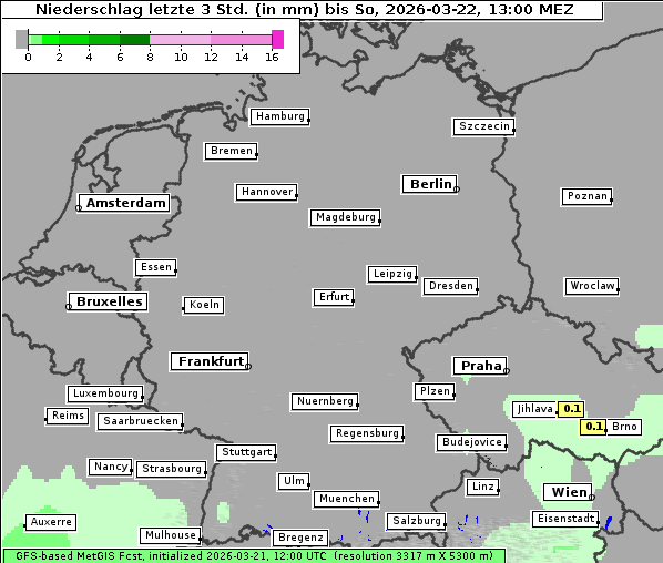 Niederschlag, 22. 3. 2026