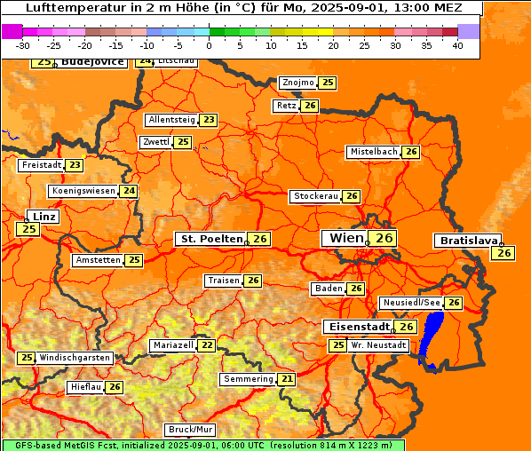Temperatur, 1. 9. 2025