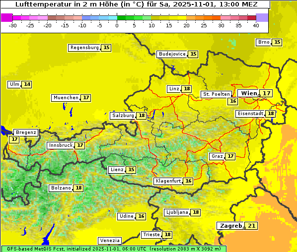 Temperatur, 1. 11. 2025