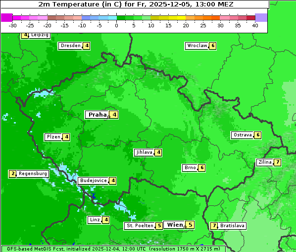 Temperatur, 5. 12. 2025