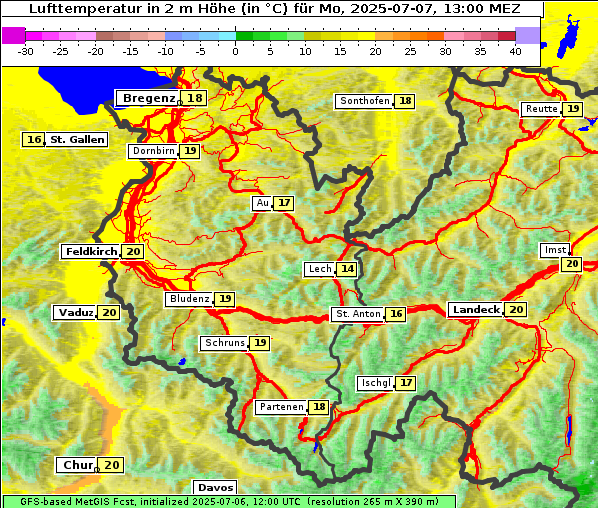 Temperatur, 7. 7. 2025