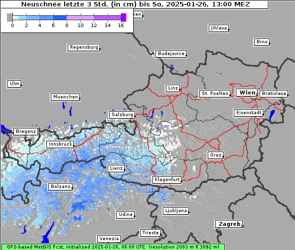 Neuschnee, 26. 1. 2025