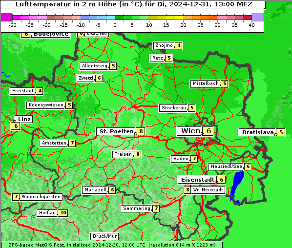 Temperatur, 31. 12. 2024