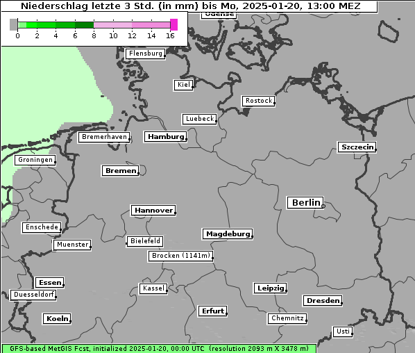 Niederschlag, 20. 1. 2025