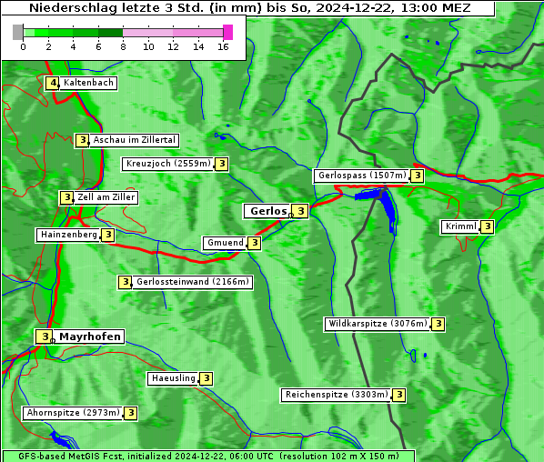 Niederschlag, 22. 12. 2024