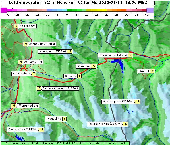 Temperatur, 14. 1. 2026