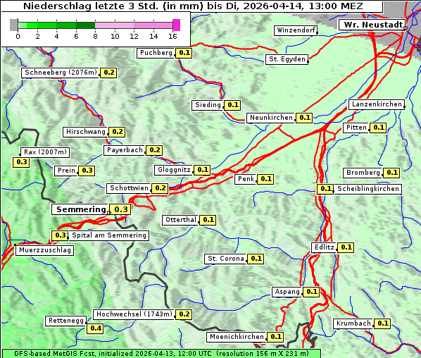 Niederschlag, 14. 4. 2026