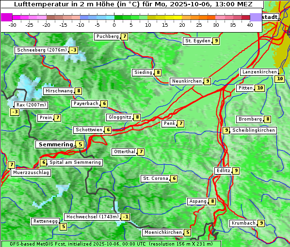 Temperatur, 6. 10. 2025