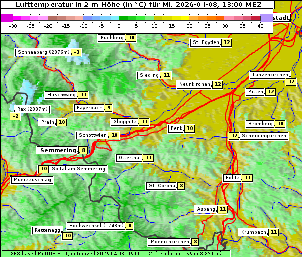 Temperatur, 8. 4. 2026