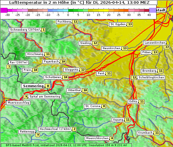 Temperatur, 14. 4. 2026