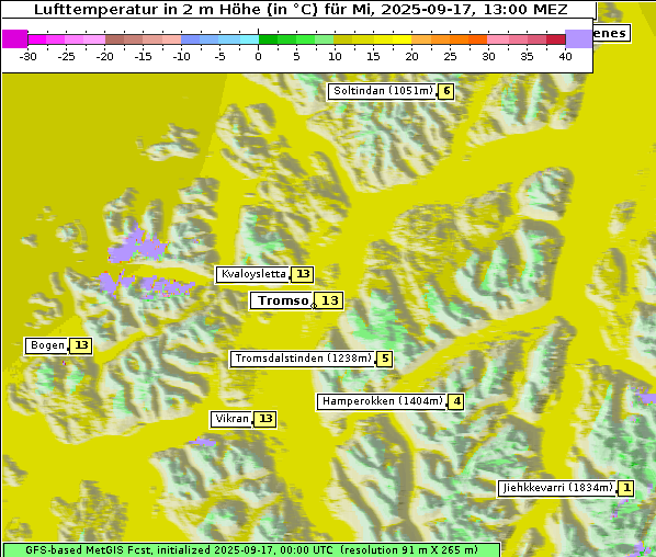 Temperatur, 17. 9. 2025