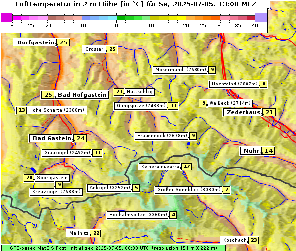 Temperatur, 5. 7. 2025