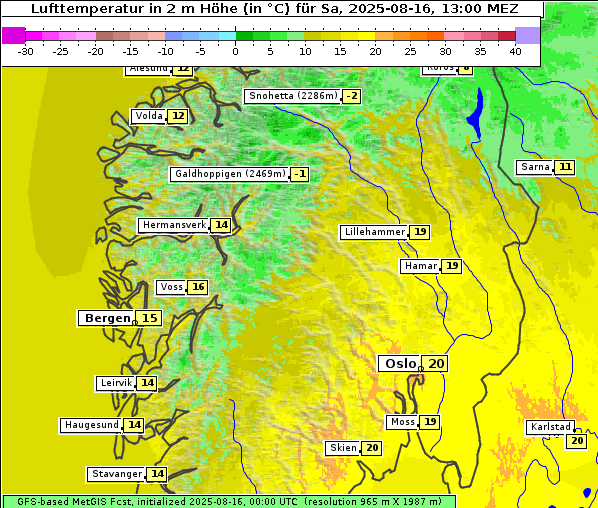 Temperatur, 16. 8. 2025