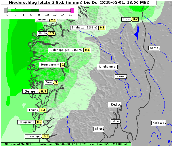 Niederschlag, 1. 5. 2025