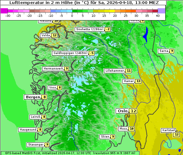 Temperatur, 18. 4. 2026