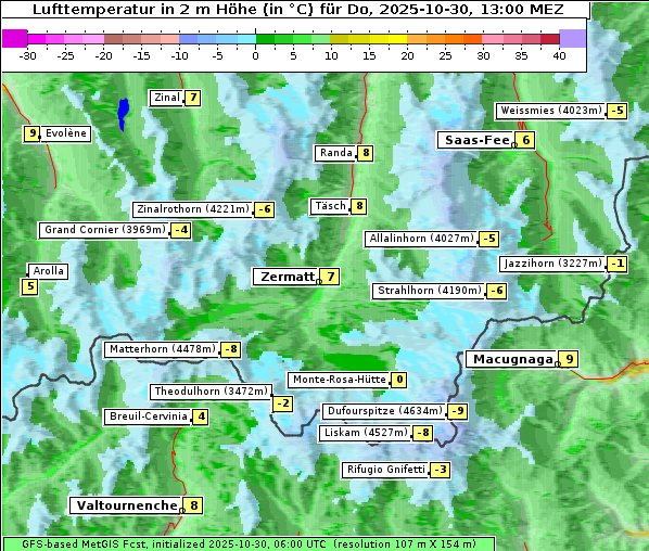 Temperatur, 30. 10. 2025