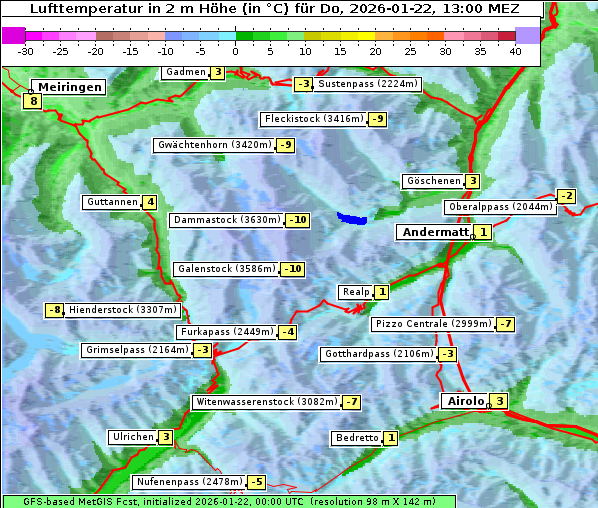 Temperatur, 22. 1. 2026