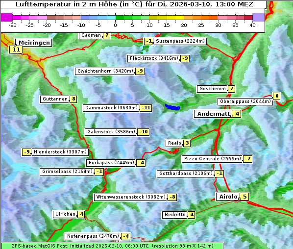 Temperatur, 10. 3. 2026