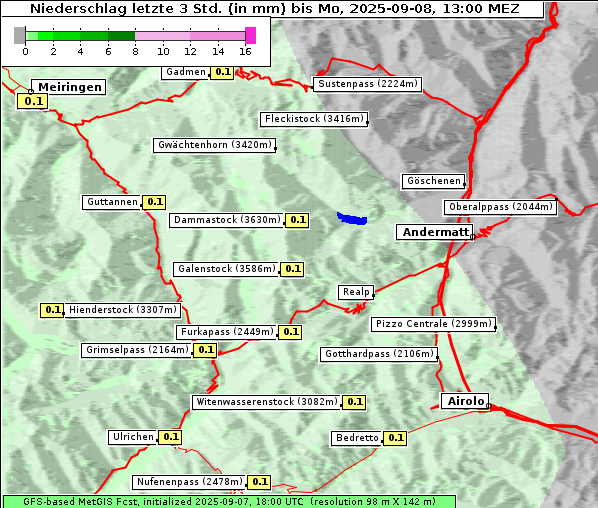 Niederschlag, 8. 9. 2025